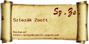 Szlezák Zsolt névjegykártya
